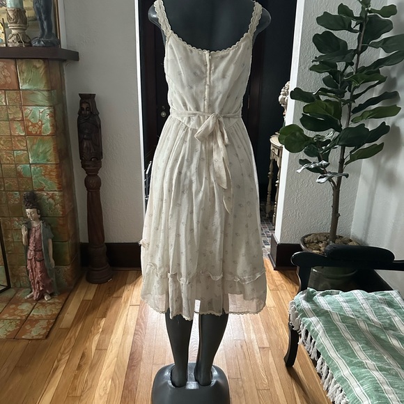 SOLD 70s Gunne Sax Sleeveless Midi Prairie Dress white Hippy Boho VTG - Picture 9 of 10